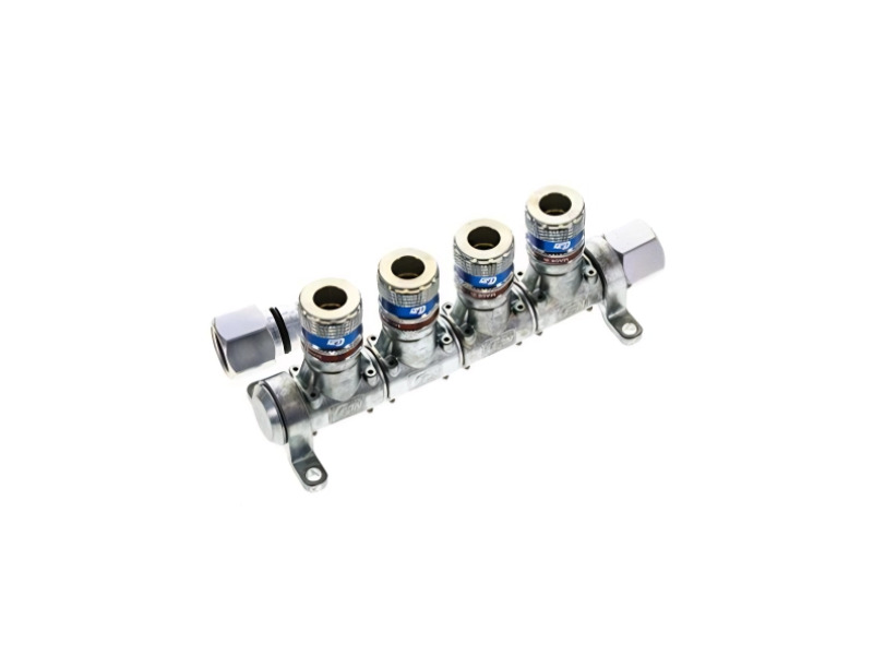 Verteilersystem mit Sicherheitskupplung IG G 1/2"  4-fach Verteiler  NW 7,6