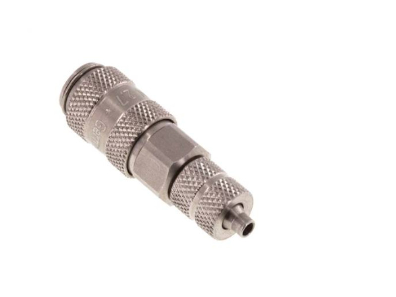 Kupplungsdose mit Überwurfmutter 4,3x3mm NW 2,7 Edelstahl 1.4305