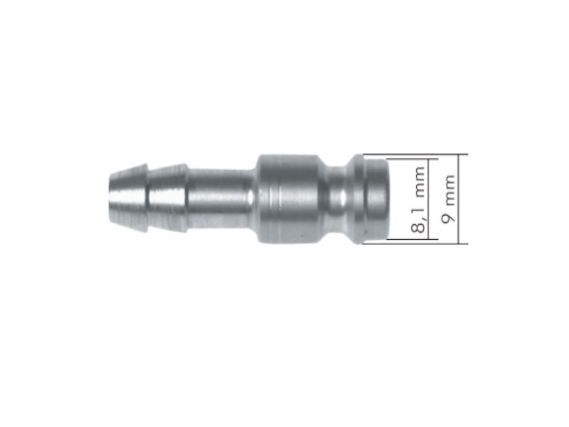 Kupplungsdose mit Schlauchtülle 4 mm NW 5 Messing