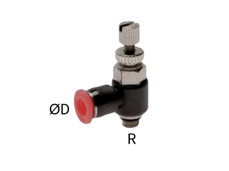 IQS Drosselrückschlagventil Mini AG R 1/8" - 6 mm zuluftregelnd