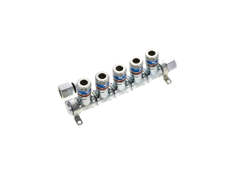 Verteilersystem mit Sicherheitskupplung IG G 1/2"  5-fach Verteiler  NW 7,6