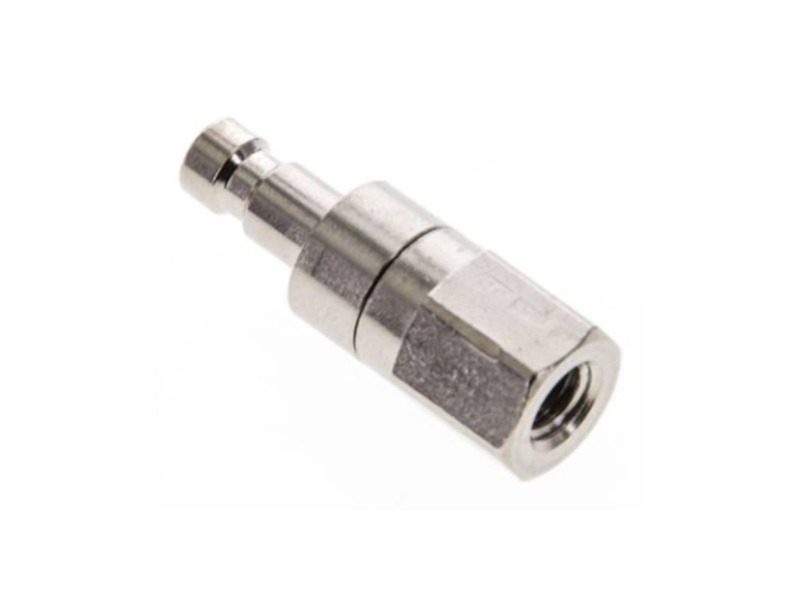 Kupplungsstecker beidseitig absperrend IG M 5 NW 2,7 Messing vernickelt