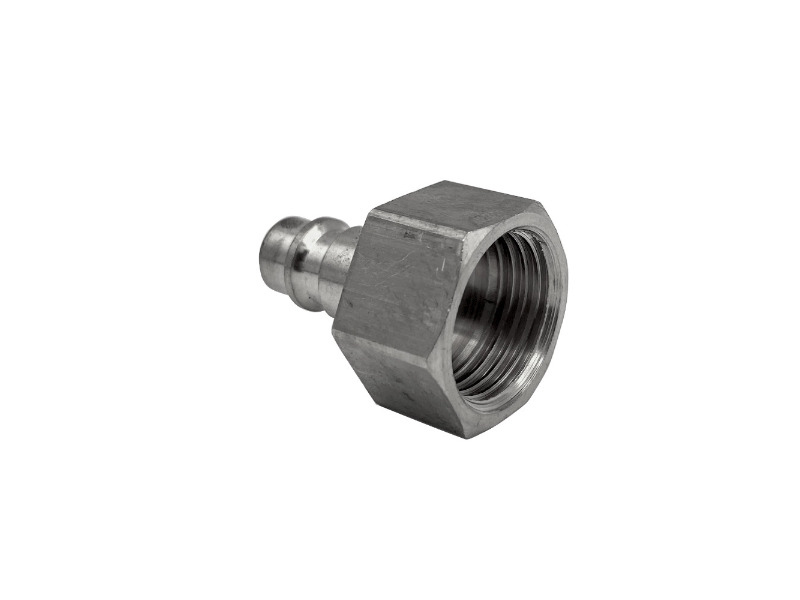 Kupplungs-Stecker Edelstahl 1.4305 IG G zöllig zylindrisch