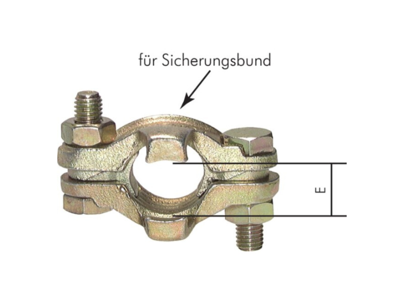 Kompressorkupplung DN 15 Schlauch ID19mm m.Sicherungsbund Klauenweite 42mm Dichtung NBR Temper verz.