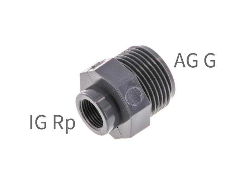 AG G / IG Rp zöllig zylindrisch PVC-U