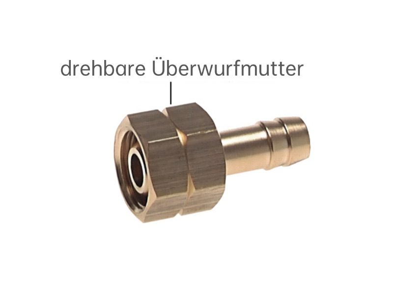 Schlauchtülle mit drehbarer ÜWM Linksgewinde IG G 3/8" - 6mm