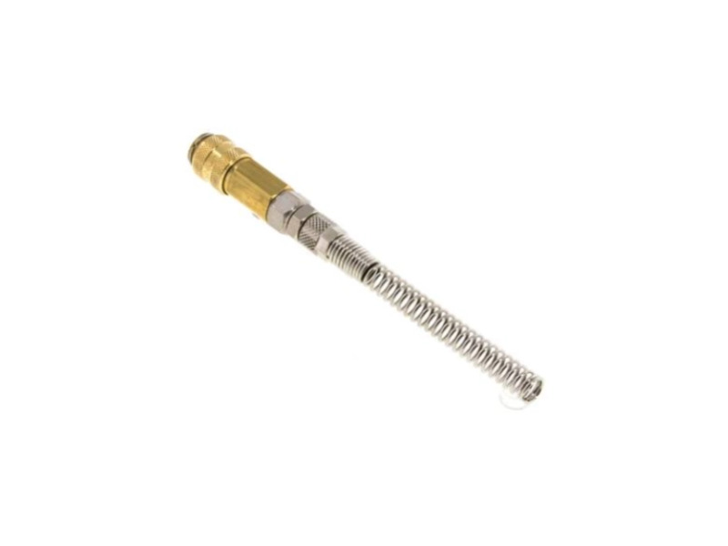 Kupplungsdose für Schlauch 6x4 mm mit ÜWM und Knickschutz schwenkbar Messing