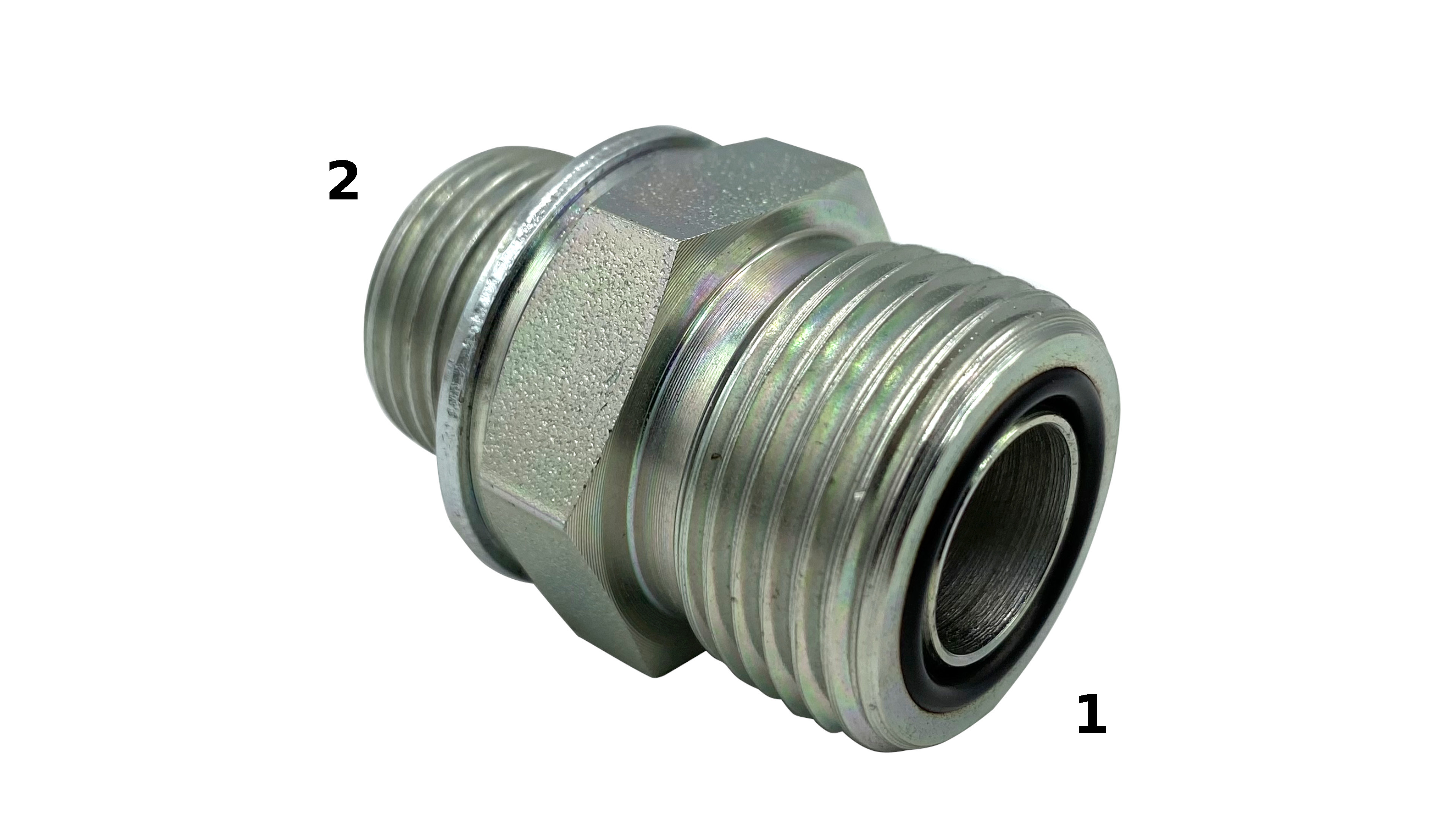 Gerade Einschraubverschraubung ORFS AG 1 7/16" UN - AG G M 22x1,5 WD
