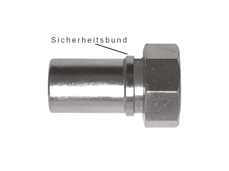 Schlauchtülle mit ÜWM und Sicherungsbund G 1 1/4" - 32mm, Edelstahl