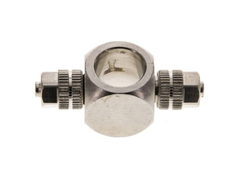 CK T-Ringstück 10x8 mm für Hohlschraube G 1/2" Messing vernickelt