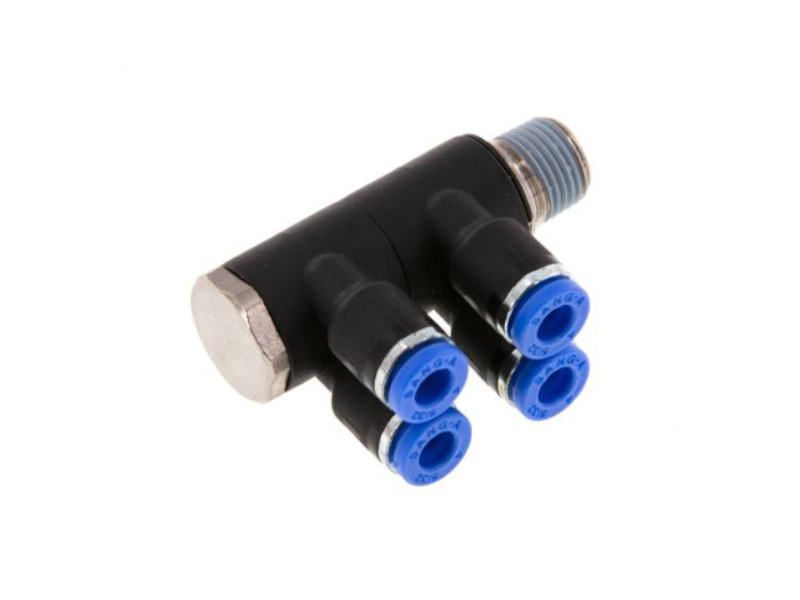 4-fach Steckverschraubung AG R 1/2" - 4x10mm IQS-Standard