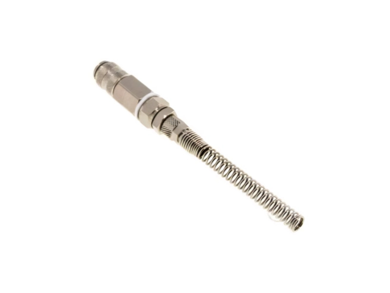 Kupplungsdose für Schlauch 6x4 mm mit ÜWM und Knickschutz schwenkbar Messing vernickelt