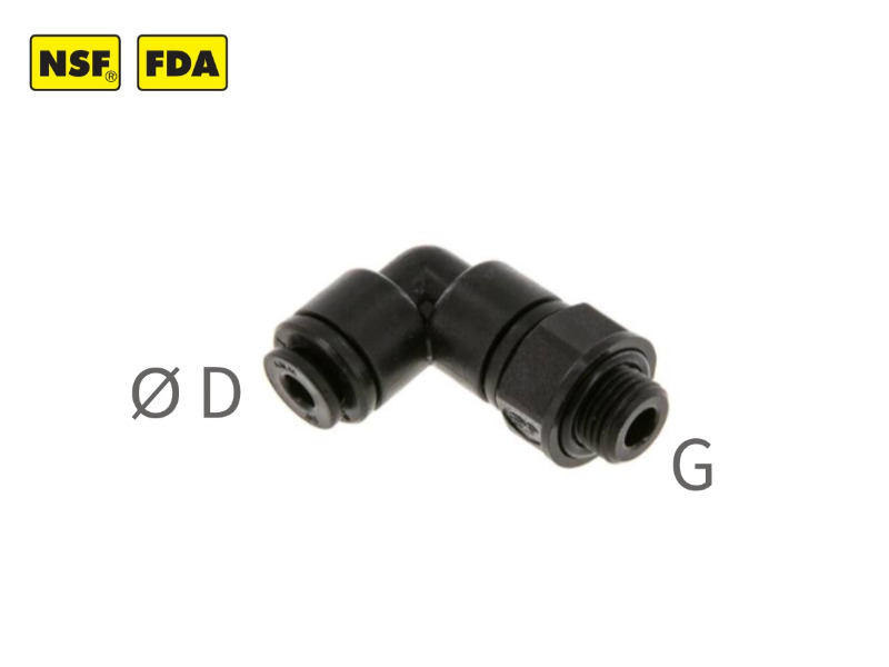 90° Winkel Steckverschraubung AG G 1/2" - 12mm IQS-FDA