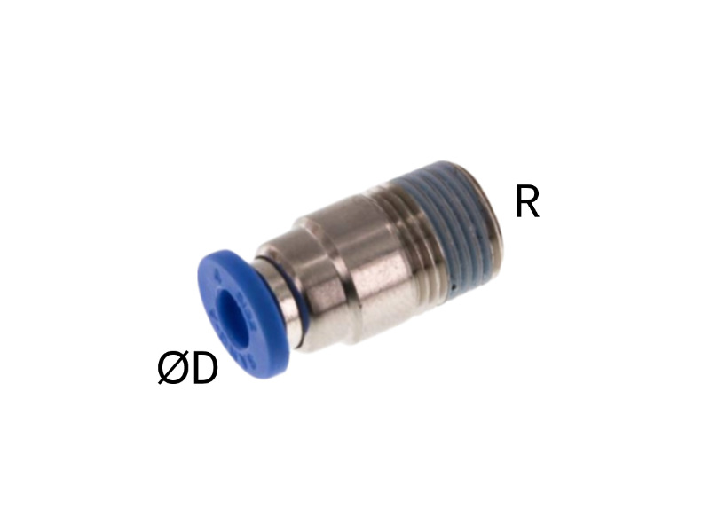 Gerade Steckverschraubung AG R 3/8" - 10mm IQS-Standard