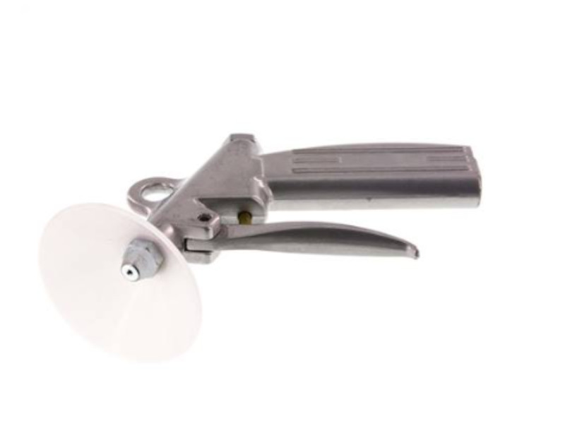 Ausblaspistole Kupplungsstecker NW 7,2 mm mit Kurzdüse Ø 1,5 mm und Schutzschild Aluminium/Kunstst.