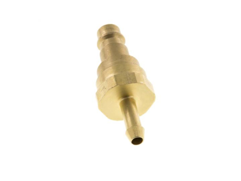 Kupplungsstecker Schlauchtülle 13mm mit Rückschlagventil NW 7,2 Messing