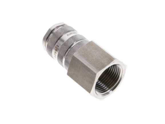Kupplungsdose für Stecker mit und ohne Absperrung IG G 3/4" NW 10 Edelstahl 1.4404