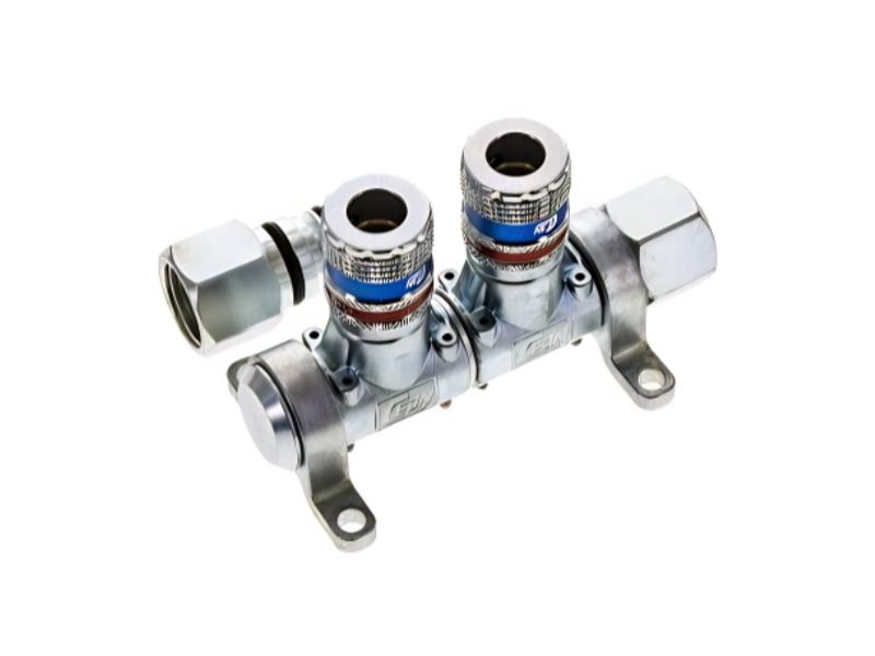 Verteilersystem mit Sicherheitskupplung IG G 1/2"  2-fach Verteiler  NW 7,6