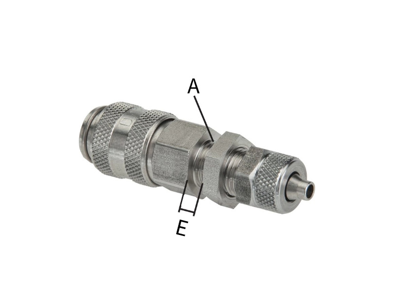 Kupplungsdose für Schlauch 8x6 mm mit Schottgewinde M 12x1 und ÜWM NW 5 Messing 