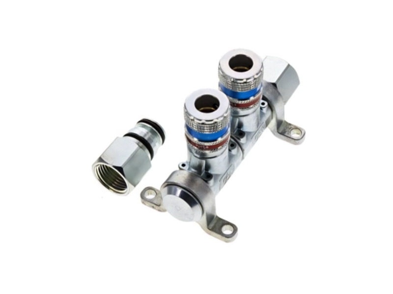 Verteilersystem mit Sicherheitskupplung IG G 1/2"  2-fach Verteiler  NW 7,6
