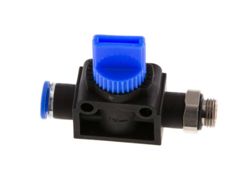 3/2-Wege Absperrventil Steckverschraubung AG G 3/8" - 10mm Gewindeseite entlüftend IQS-Standard