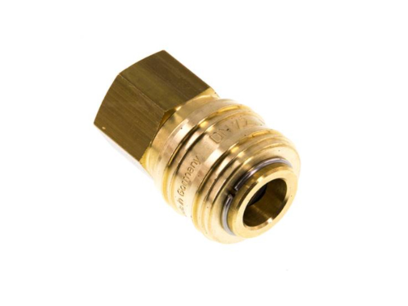 Kupplungsdose IG G 1/2" NW 7,2 Messing, für Stecker beidseitig absperrend