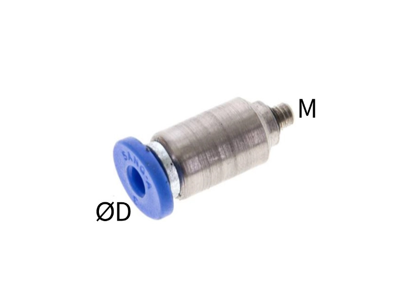 Gerade Steckverschraubung AG M3 - 3mm IQS-Standard 