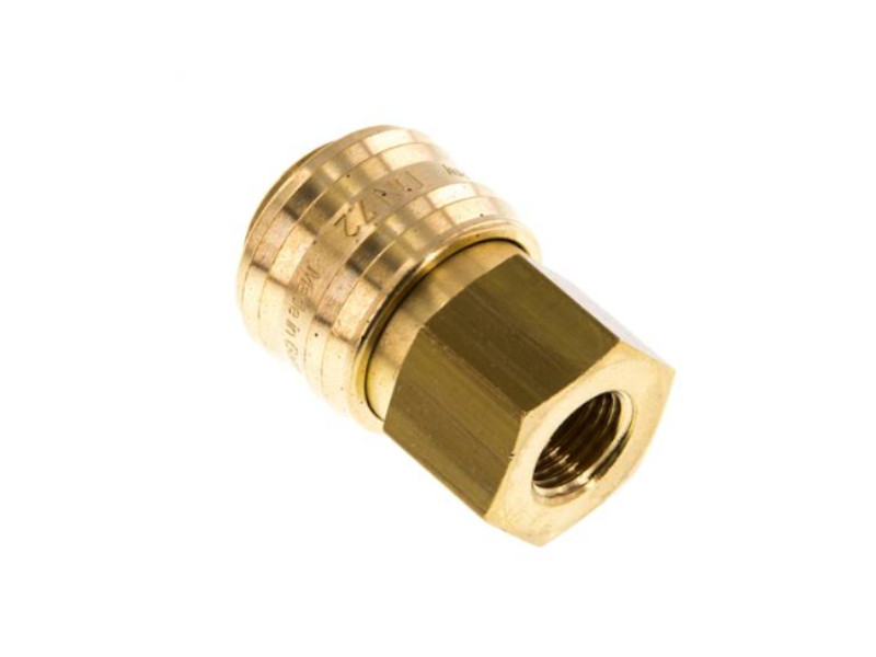 Kupplungsdose IG G 1/2" NW 7,2 Messing, für Stecker beidseitig absperrend