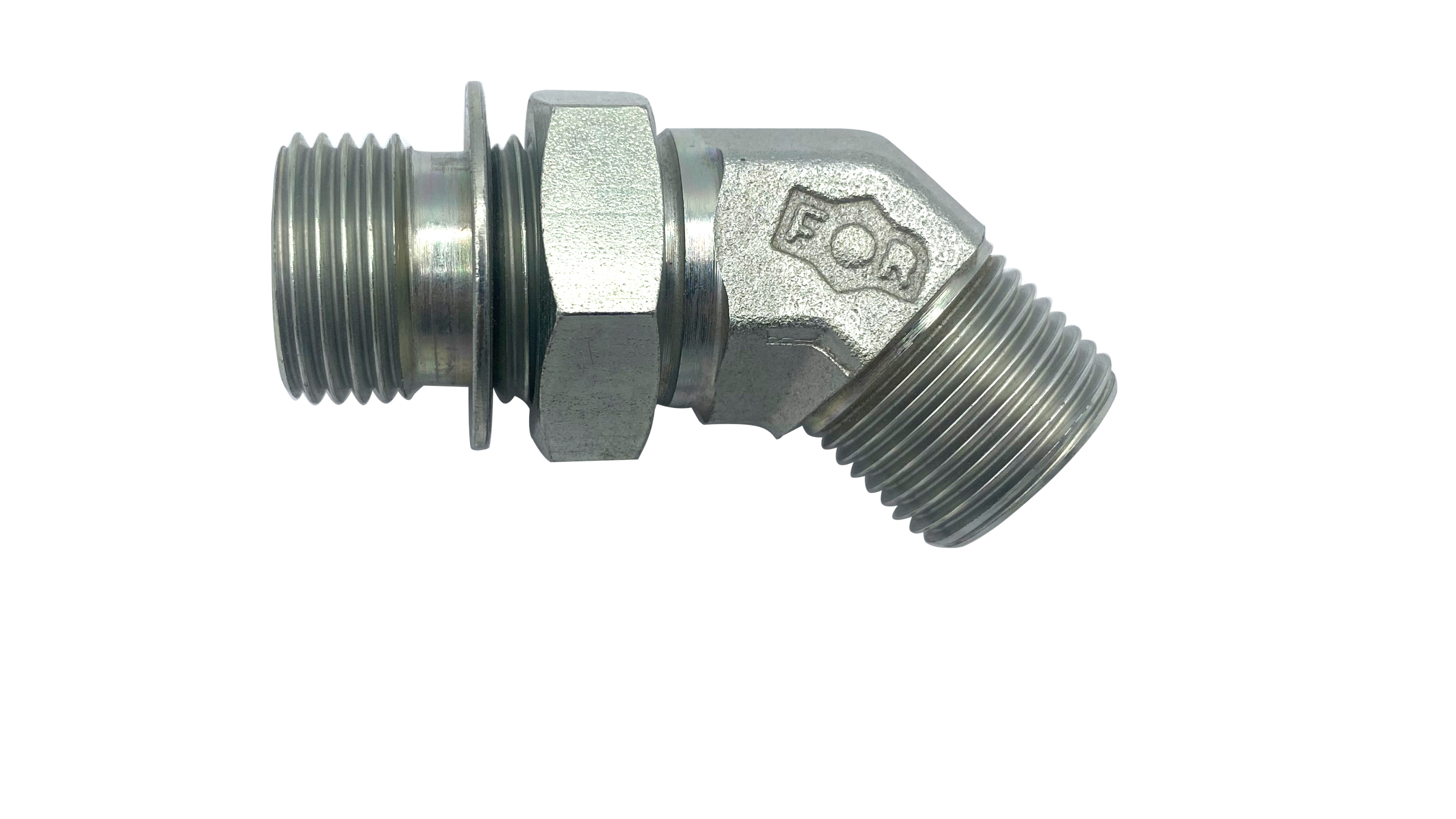 Einstellbare Winkel-Einschraubverschraubung 45° ORFS AG 11/16" UN - AG 9/16" UNF 