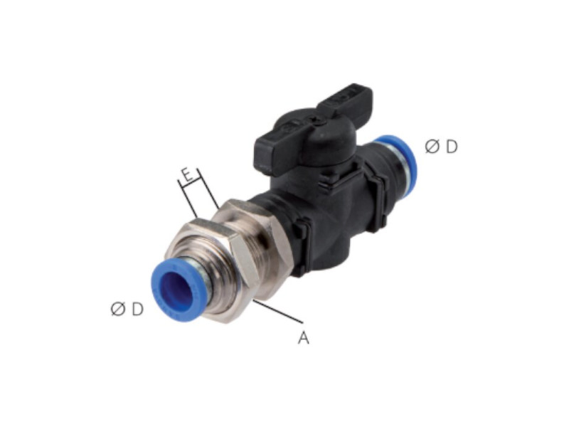 2/2 Absperrhahn Schott Steckverbinder 8mm - 8mm IQS-Standard