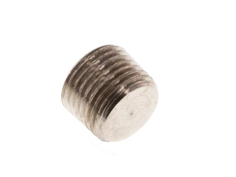 Verschlussschraube AG R 1/4" kegelig mit Innensechskant ohne Bund Messing vernicklet