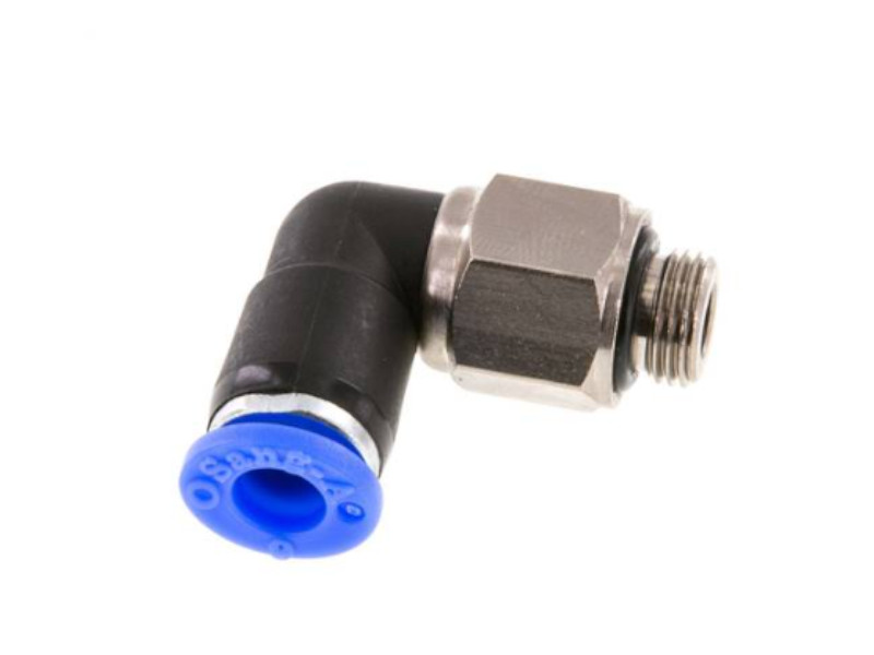 90° Drehverschraubung mit einem Kugellager AG G 3/8" - 8mm IQS-Standard