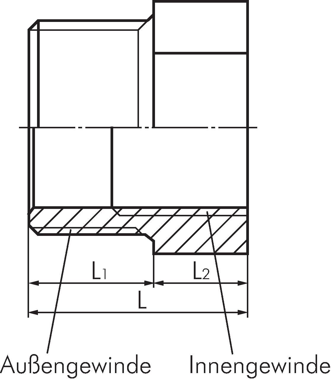 Reduziernippel AG G 1 1/4" - IG Rp 1" kurze Bauform PVC-U 