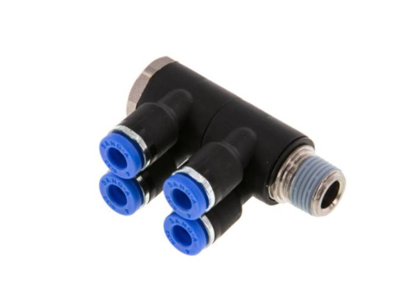 4-fach Steckverschraubung AG R 1/2" - 4x10mm IQS-Standard