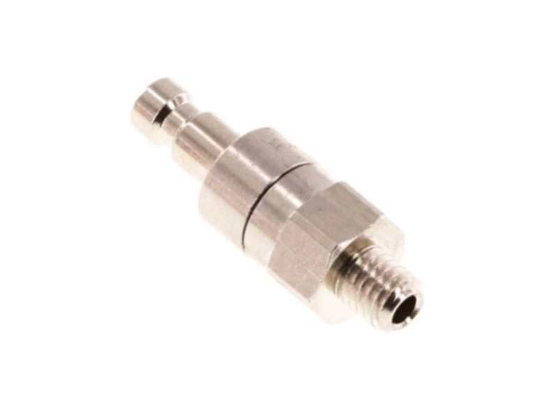 Kupplungsstecker beidseitig absperrend AG M 5 NW 2,7 Messing vernickelt