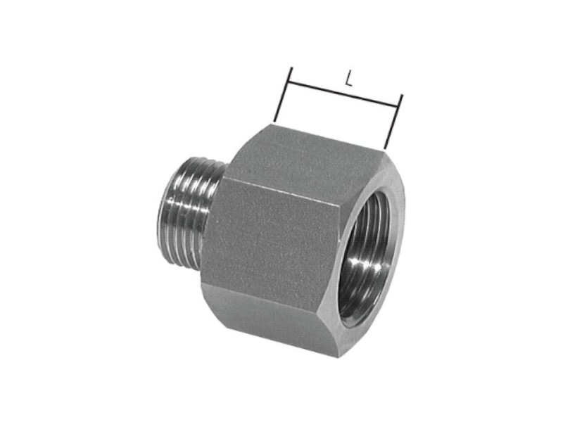Reduziernippel AG G 1/8" - IG G 1/4" Edelstahl 1.4571