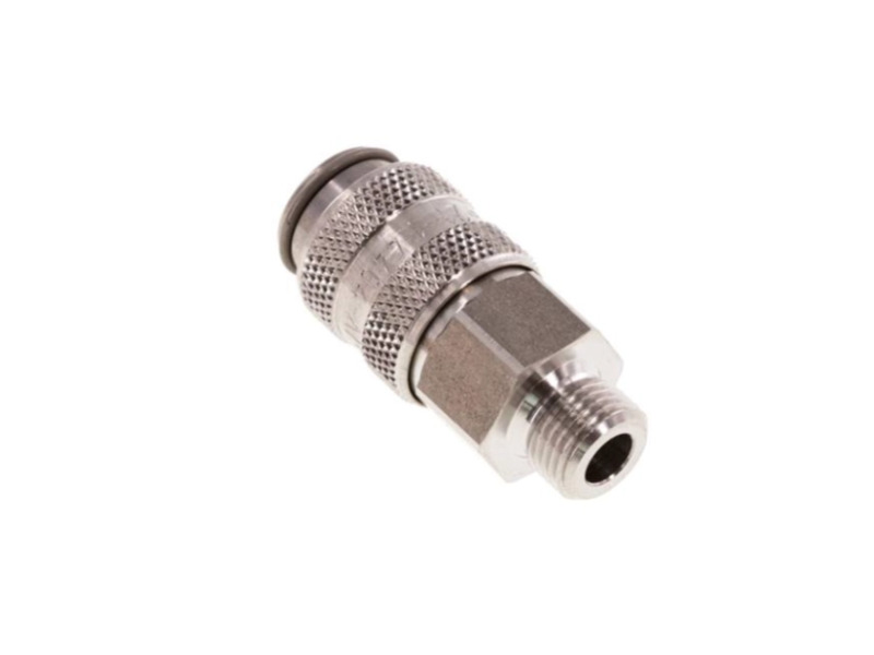 Kupplungsdose für Stecker beidseitg absperrend AG G 3/8" NW 5 Edelstahl 1.4404
