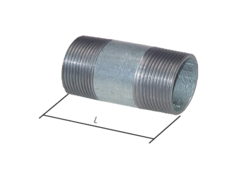 Rohrnippel AG R 1/8" - AG R 1/8" Länge 80mm Stahl ST 37 verzinkt