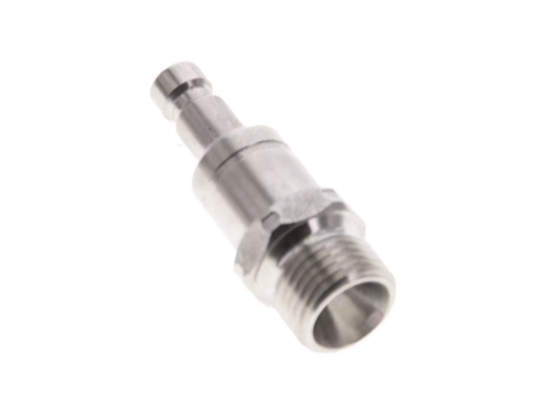 Kupplungsstecker beidseitig absperrend AG G 1/8" NW 2,7 Edelstahl 1.4404