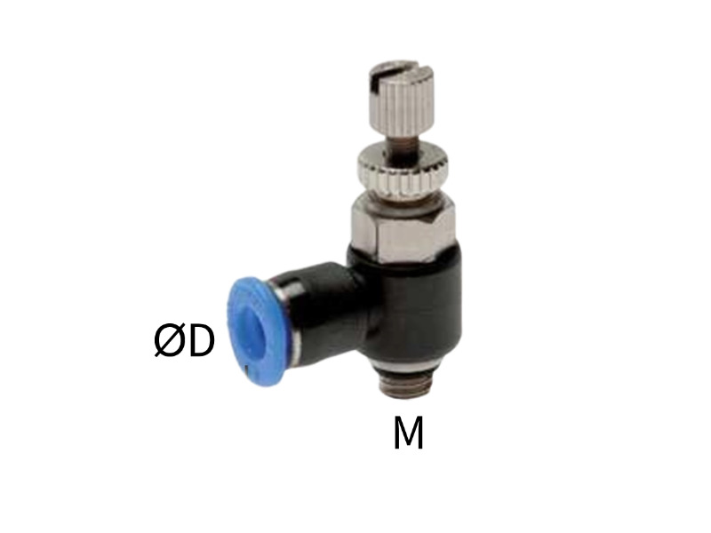 IQS Drosselrückschlagventil Mini AG M 5 - 6 mm abluftregelnd