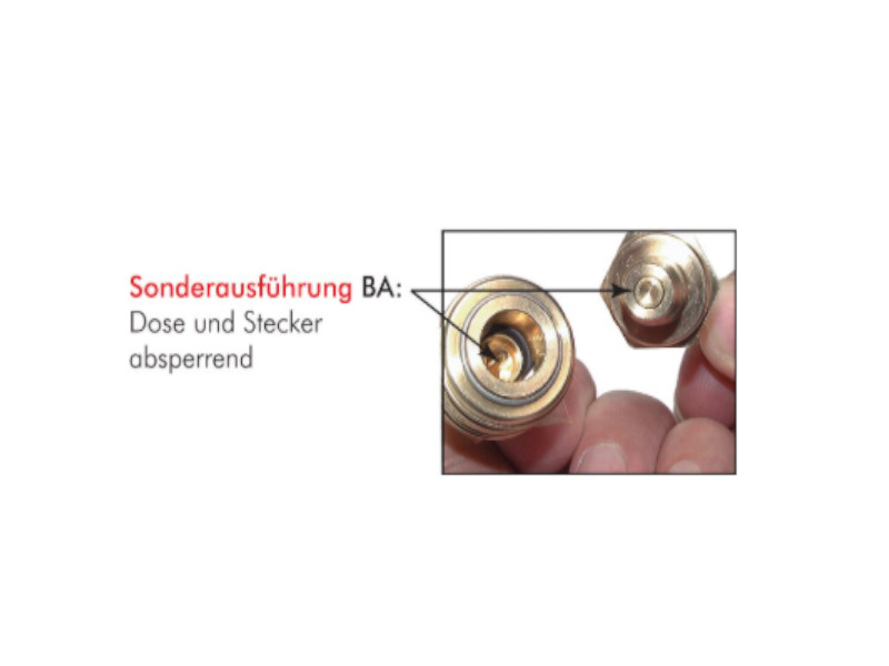 Kupplungsdose IG G 1/2" NW 7,2 Messing, für Stecker beidseitig absperrend