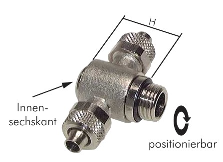 CK-T Verschraubung Innensechskant positionerbar AG G 1/4" - 10x8 mm  Messing vernickelt