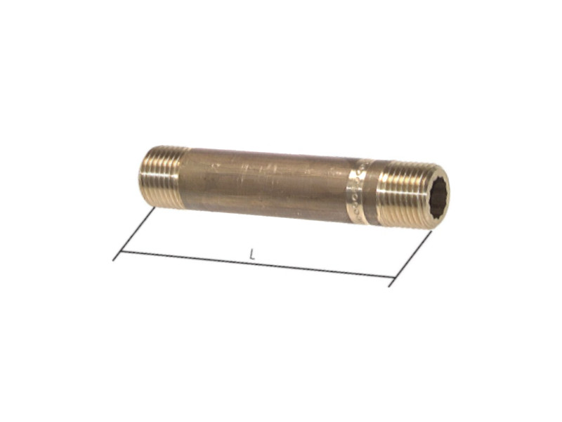 Rohrnippel AG G 1 1/4" - AG G 1 1/4" Länge 40mm Messing