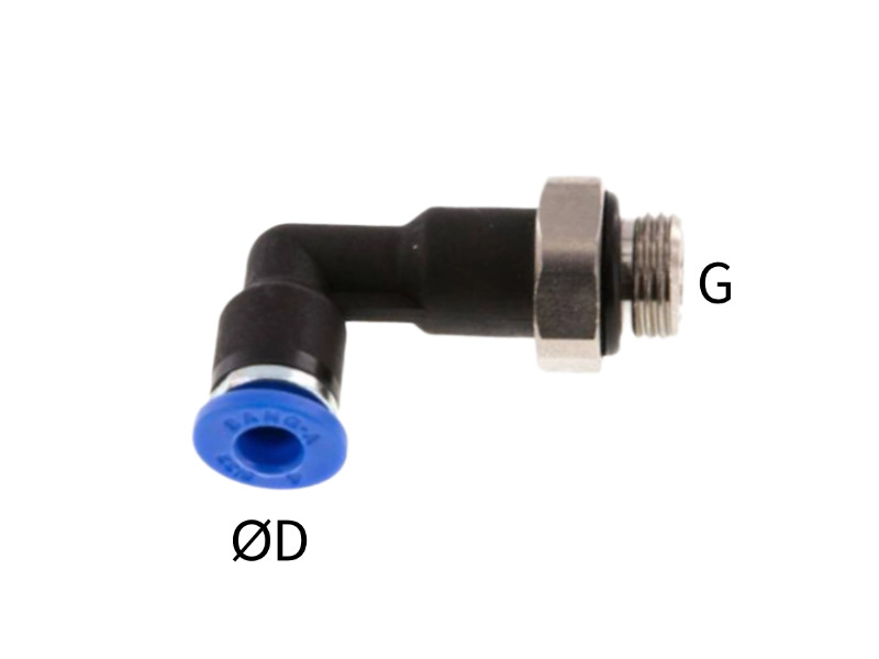 90° Winkel Steckverschraubung lang AG G 1/8" - 6mm IQS-Standard