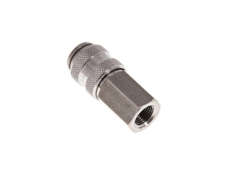 Kupplungsdose für Stecker beidseitig absperrend IG G 1/8" NW 5 Edelstahl 1.4305