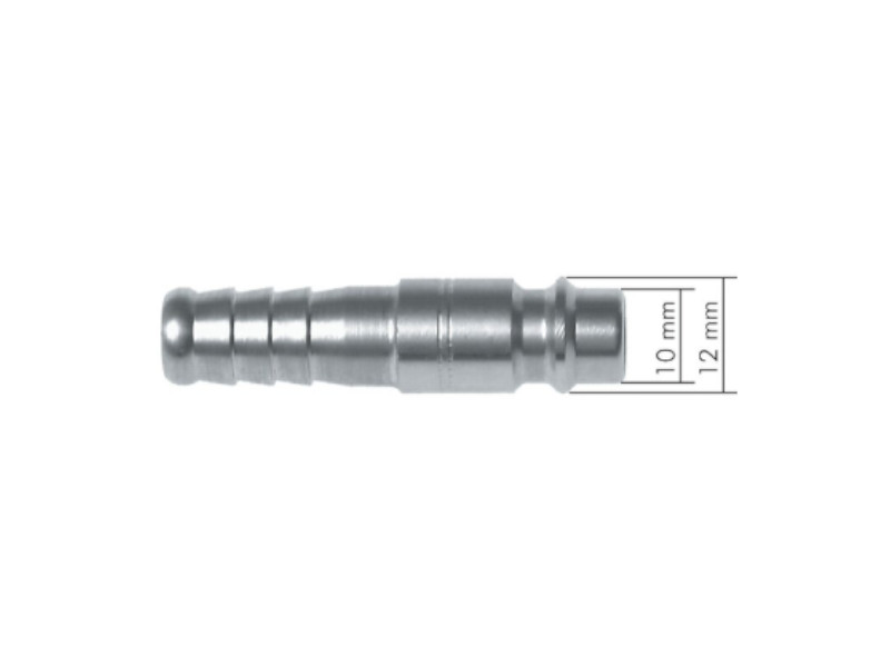 Kupplungsstecker Schlauchtülle 13mm mit Rückschlagventil NW 7,2 Messing