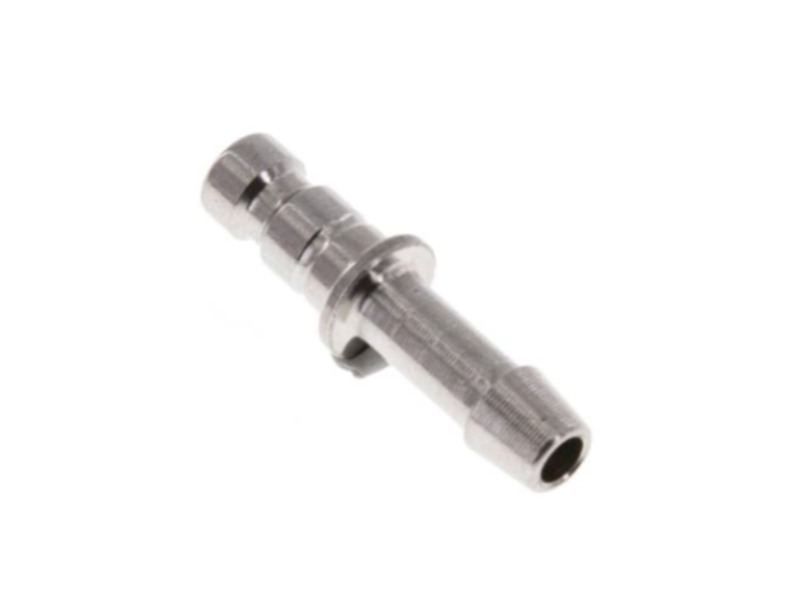 Kupplungsstecker mit Schlauchtülle 4 mm NW 2,7 Edelstahl 1.4404
