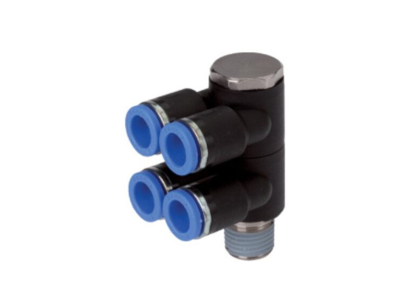 4-fach Steckverschraubung AG R 1/2" - 4x10mm IQS-Standard